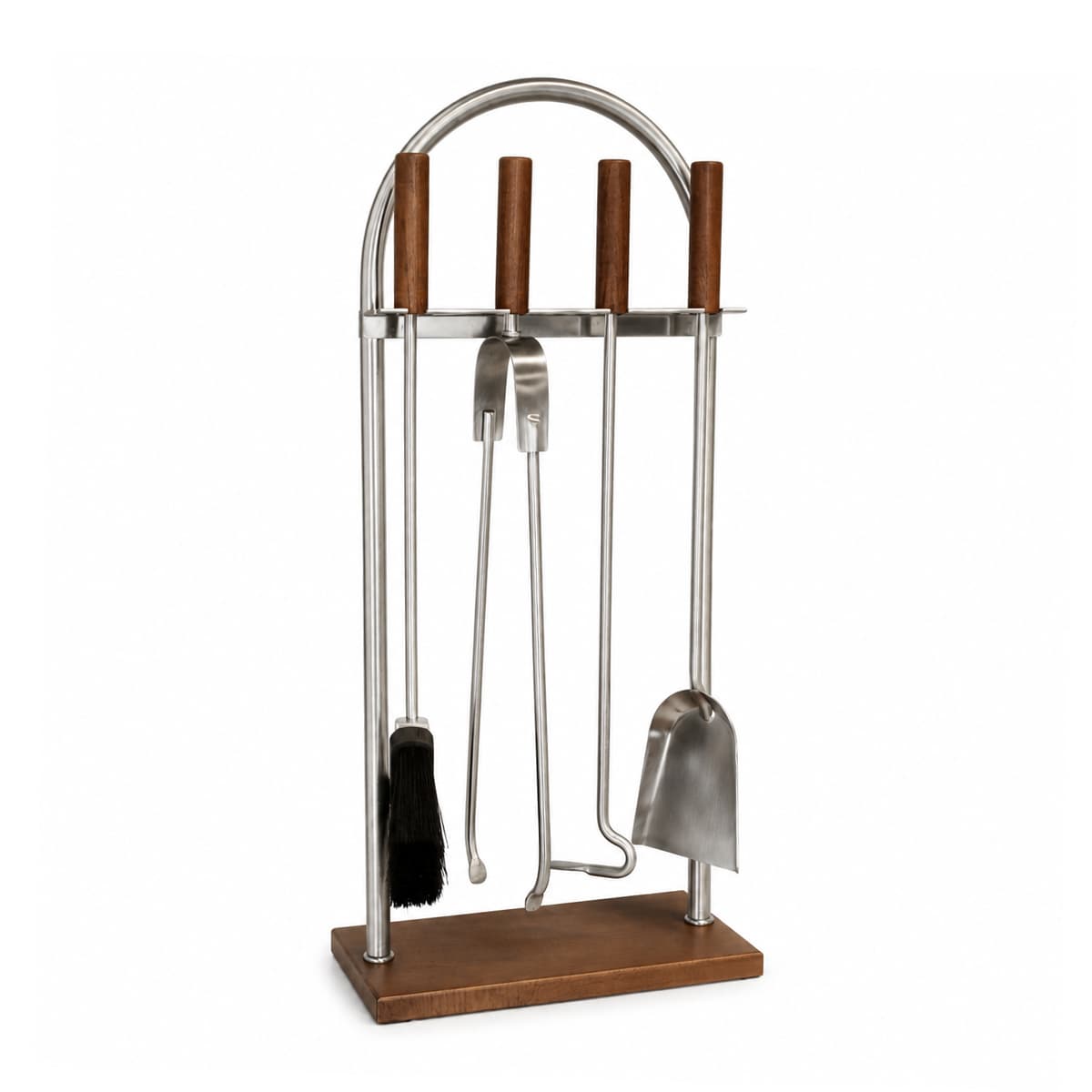 Kaminofenbesteck Edelstahl Mit Holz - Elegante Kamingarnitur Ofenbesteck 5-tlg.
