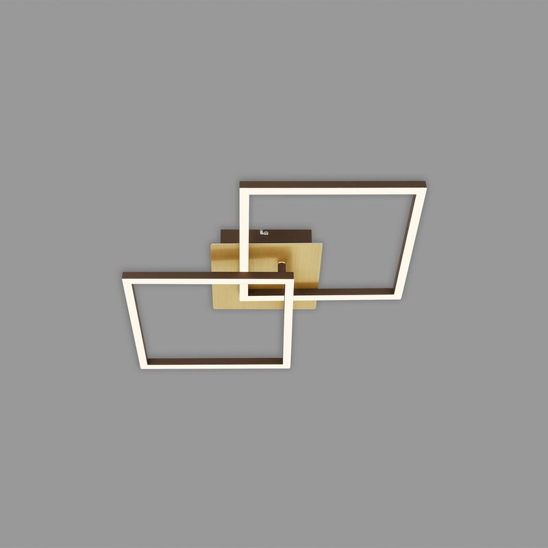 [neuwertig] B-ware Led Deckenleuchte Deckenlampe Frame Gold Dimmbar Memoryfunktion Raum Beleuchtung