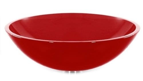 Aufsatzwaschbecken Glas, Rot 42x42x14 Cm