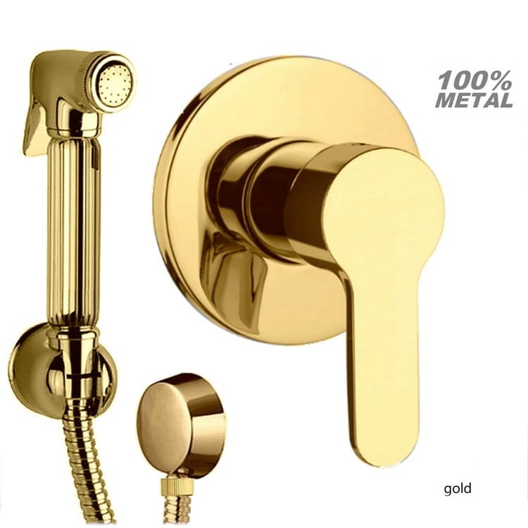 Bidetarmatur-set Messing Gold