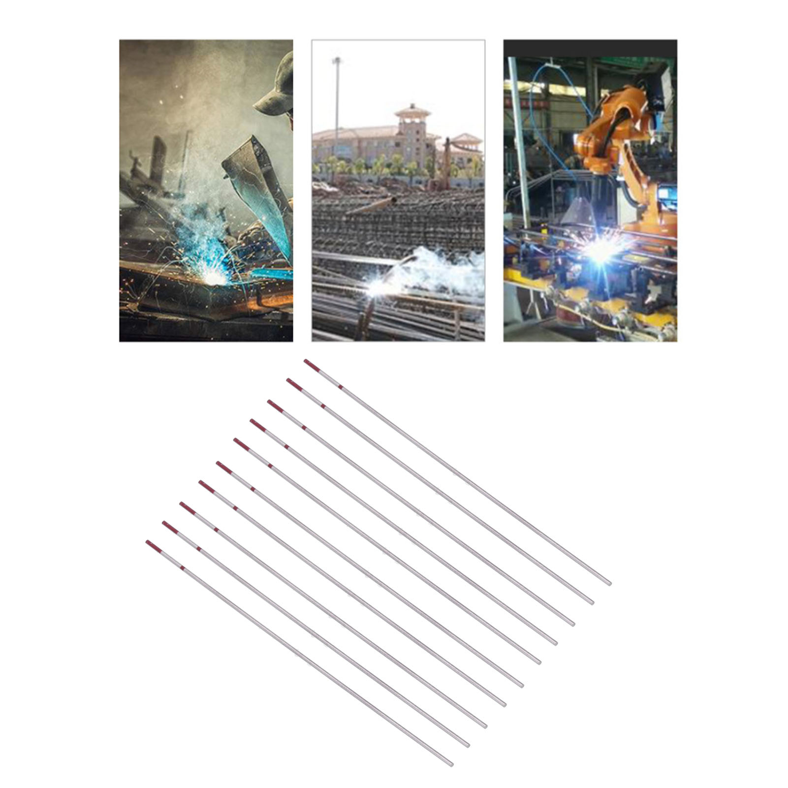 10 Stück/einzeln Erhältlich: 150 Mm Wolfram-elektroden Mit Roter Spitze Für Das Wig-schweißen, 1,6