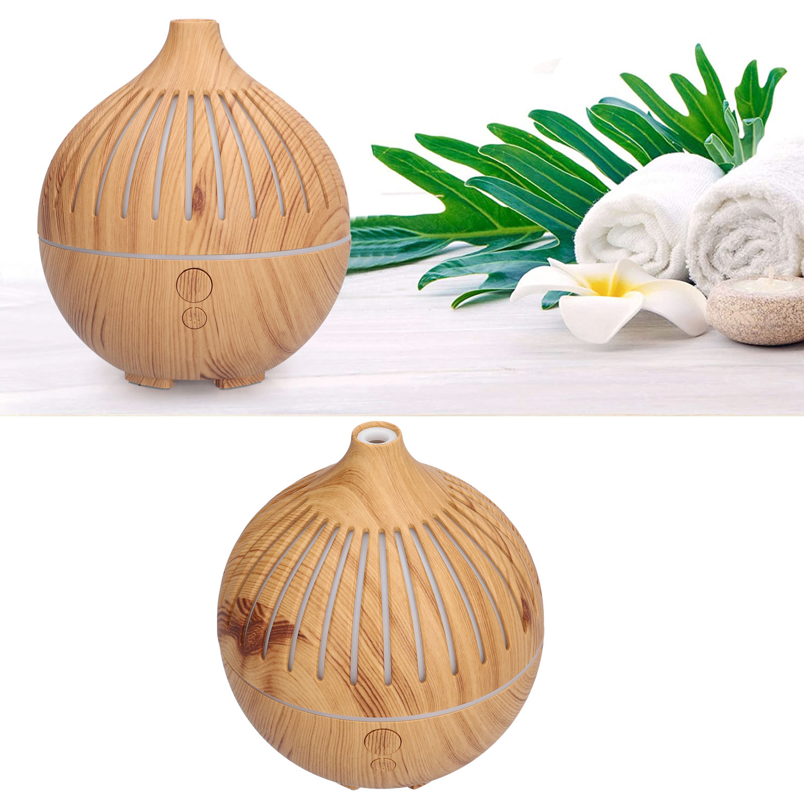 180 Ml Luftbefeuchter Aus Holz, Hohl, Aromatherapie-luftbefeuchter, Luftbefeuchter Mit Stimmungslicht, Aromadiffusor Aus Holz, Usb-betrieben.