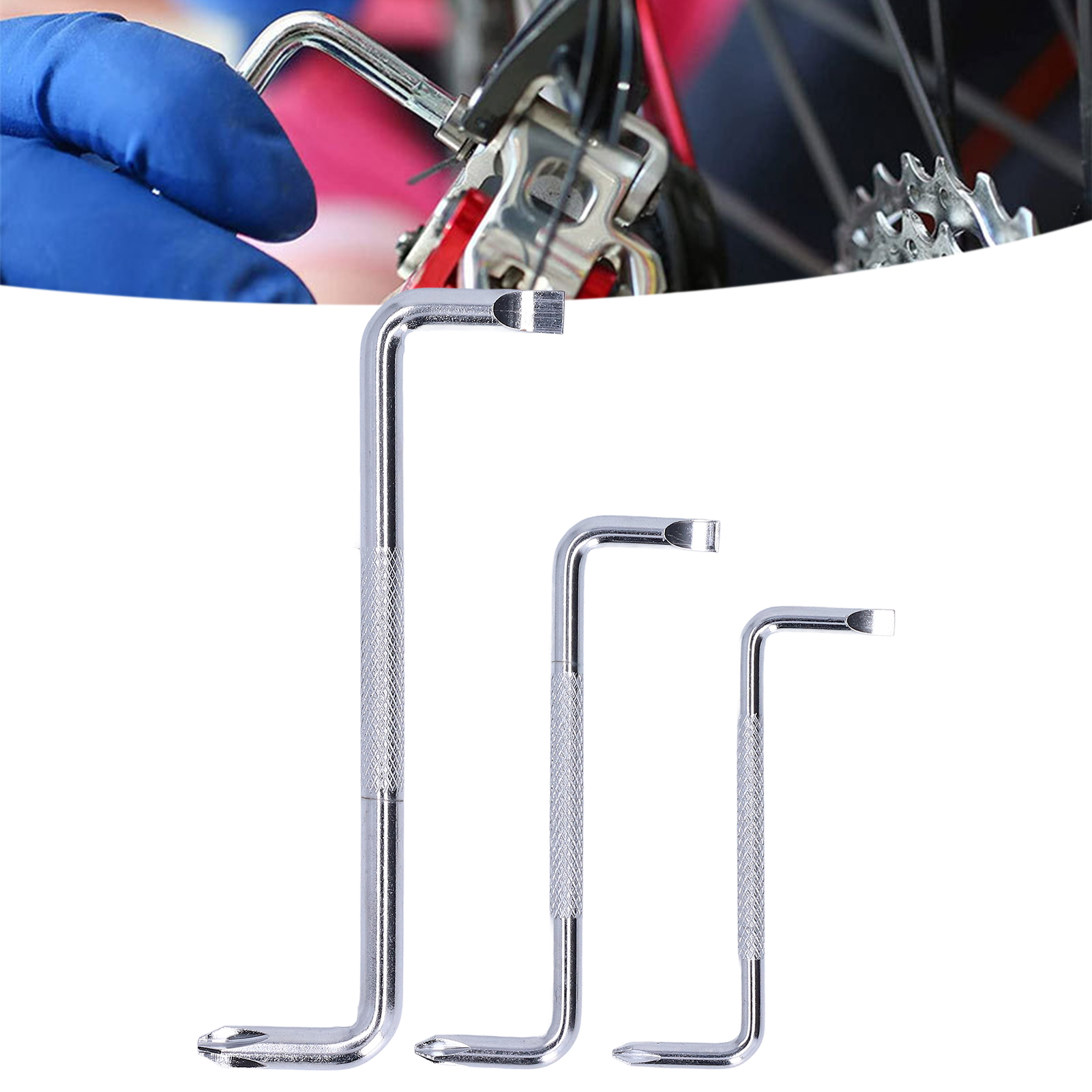 Ein Set Aus Drei Schraubendrehern, Bestehend Aus Einem Rechtwinkligen Schlitzschraubendreher, Einem Kreuzschlitzschraubendreher, Einem Torx-schraubendreher Und Einem Kurzstieligen 90-grad-z-schraubend