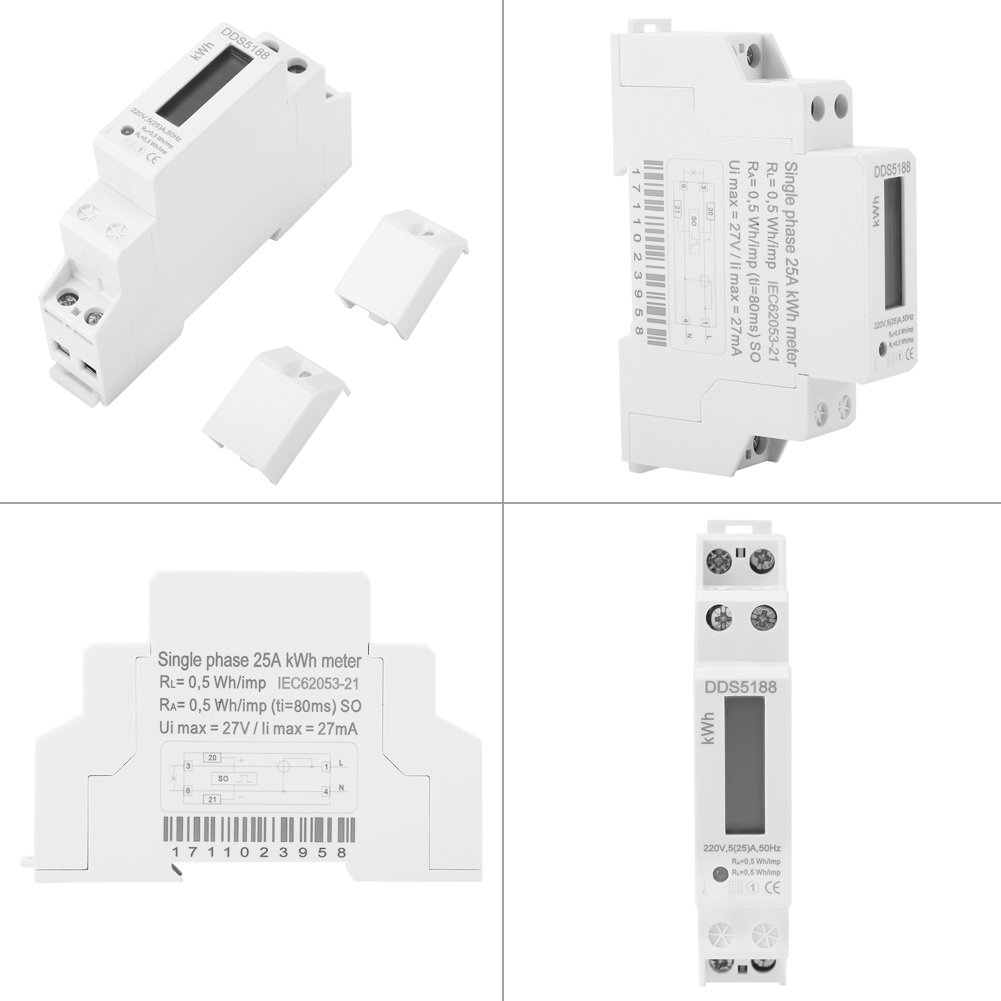 Einphasiger 1p Din-schienen-energiezähler Dds5188, 5-25 A