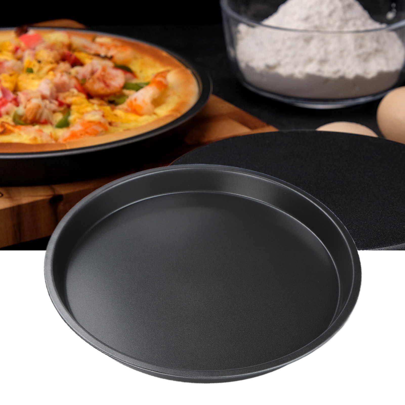 25 Cm Tiefe, Antihaftbeschichtete Pizzapfanne, Dicke Backplatte Aus Kohlenstoffstahl