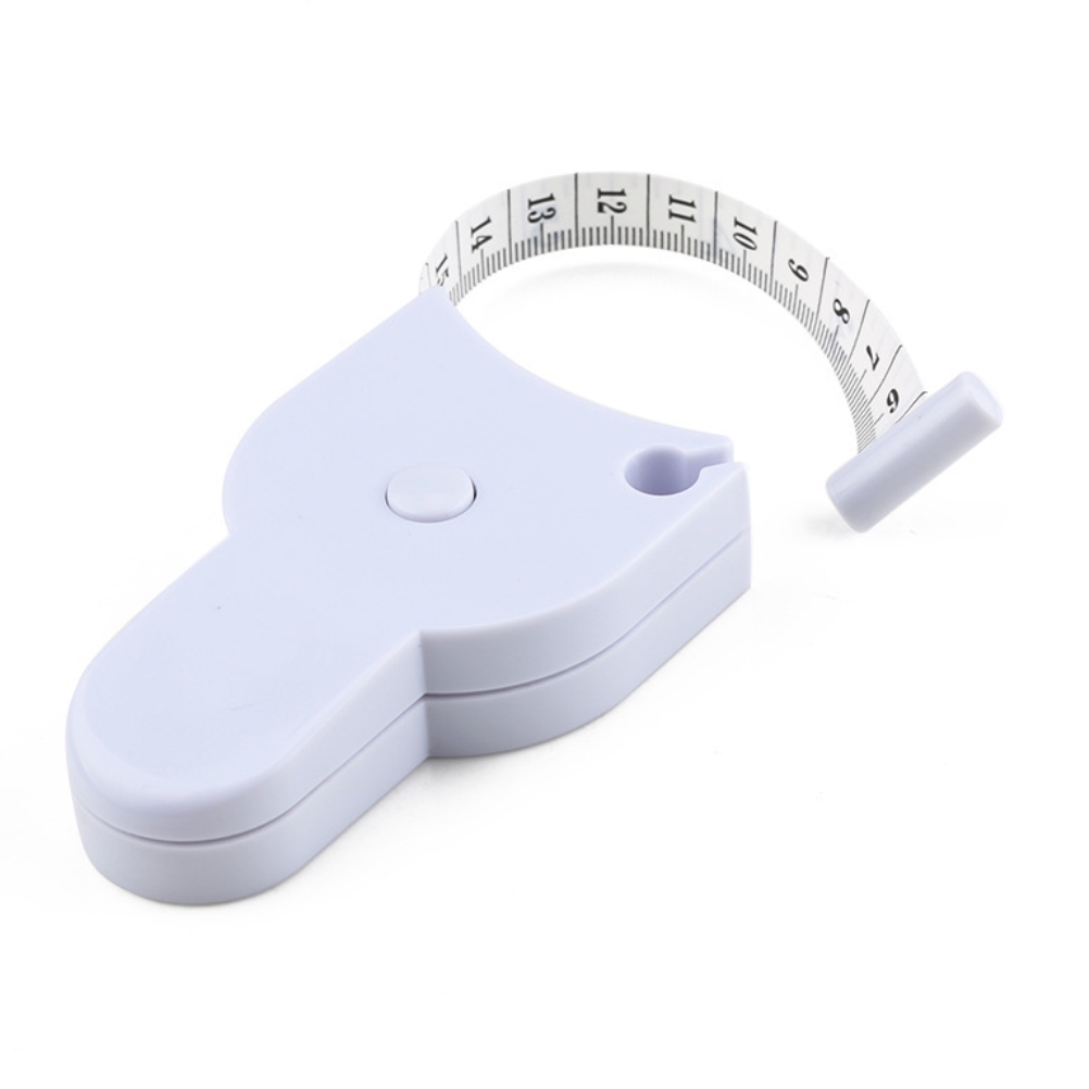 Tragbares Automatisches Teleskop-maßband Zur Taillenmessung, Multifunktionales Maßband Mit Griff, Taschenlampe Und Y-förmigem Maßband, Weißes Etui, Zoll Und Zentimeter, 1,5 Meter Lang.
