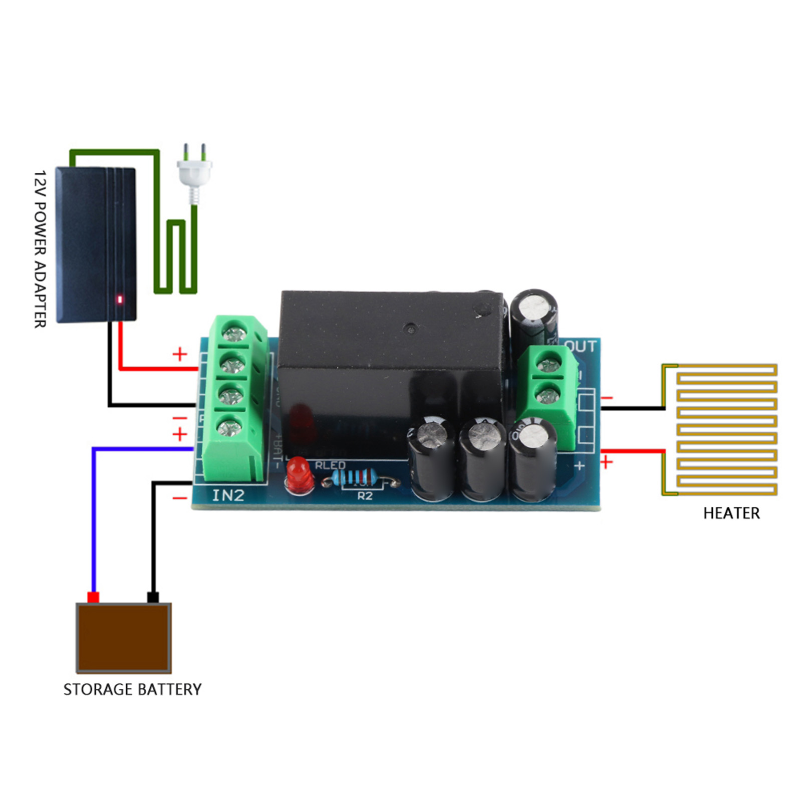 Das Backup-batterie-umschaltmodul Schaltet Bei Größeren Stromausfällen Automatisch Auf Batteriebetrieb (12v 150w) Um.