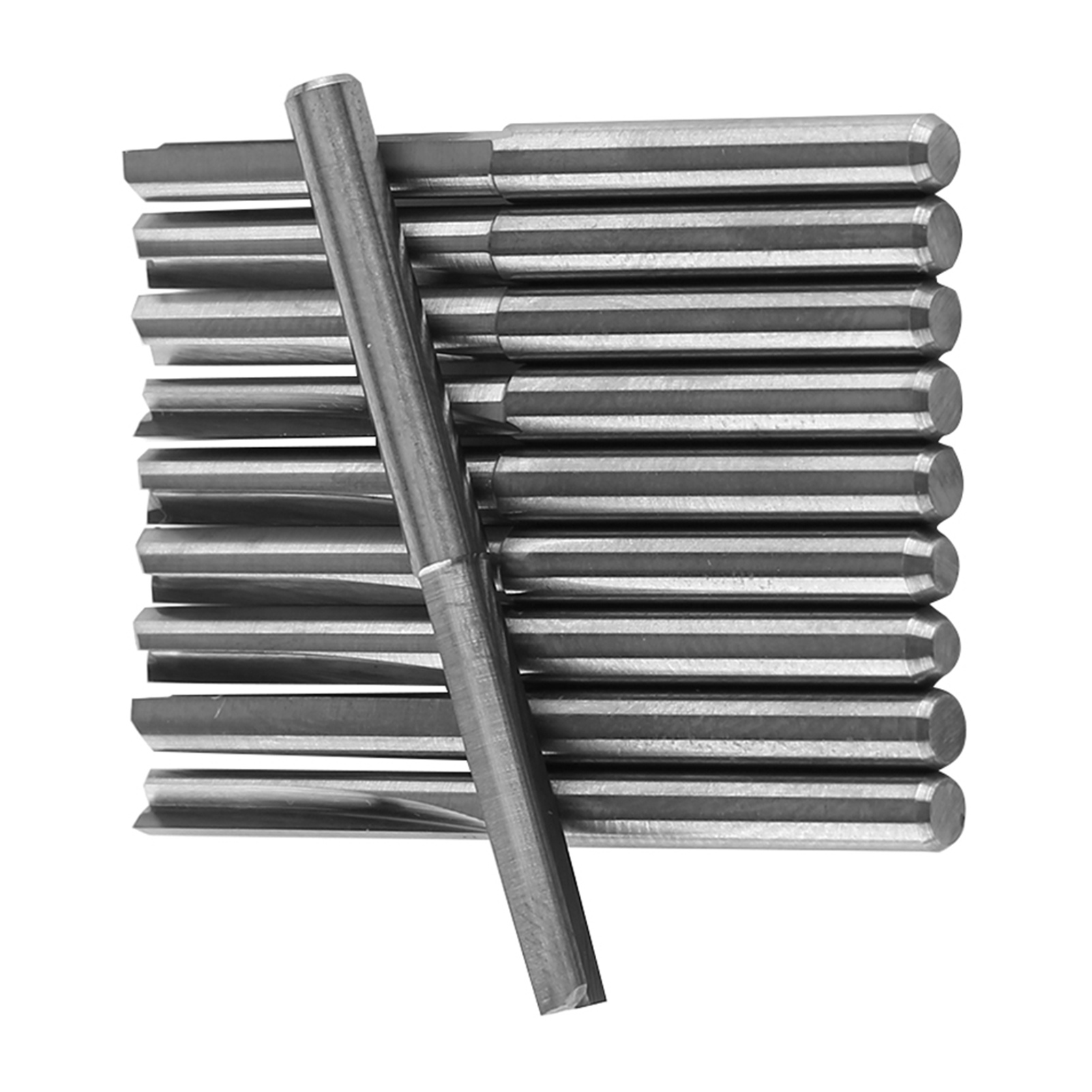Gerade Doppelschneider-schaftfräser, Schaftdurchmesser 3,175 Mm, Schnittlänge 17 Mm, Gesamtlänge 38 Mm, Packung Mit 10 Stück.