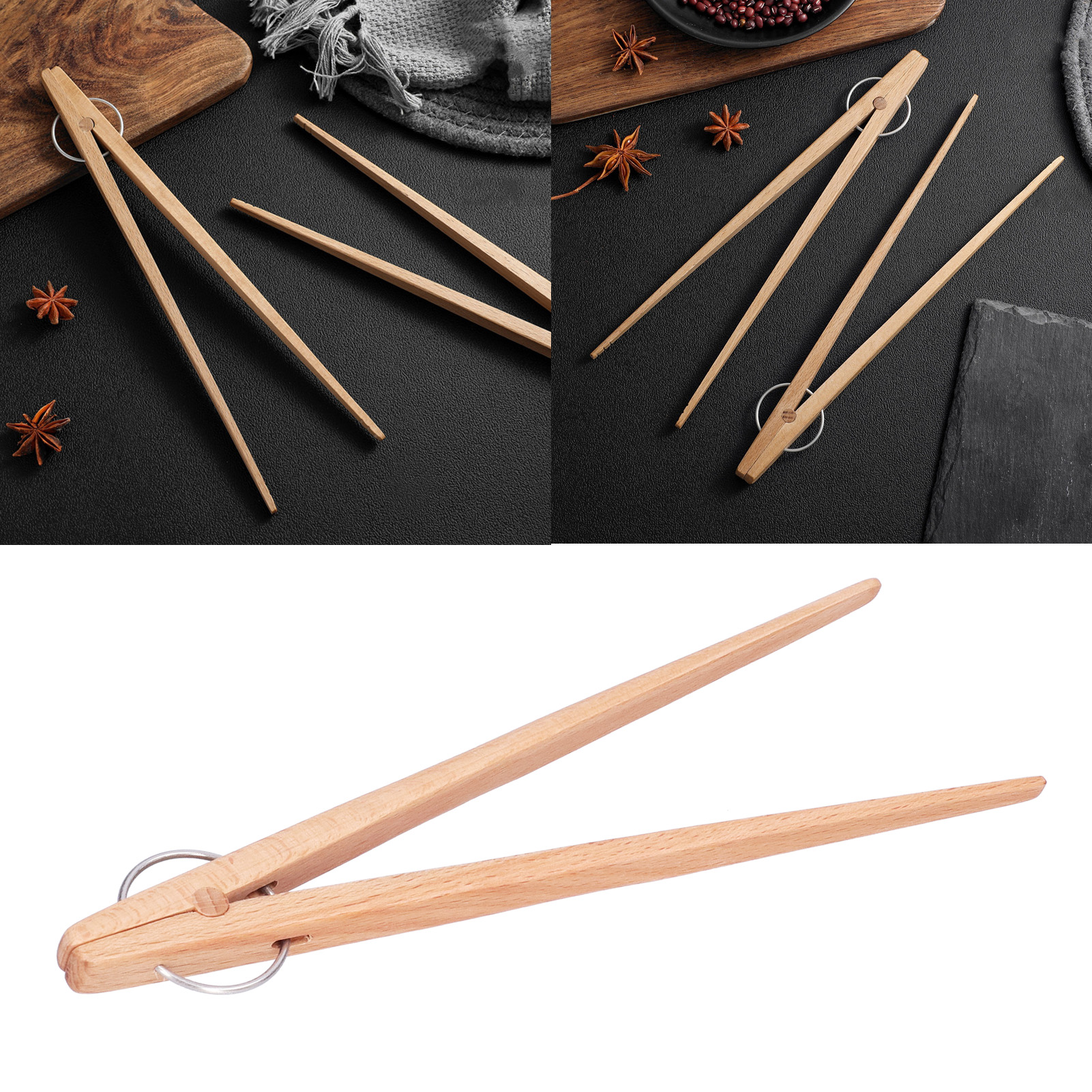 Japanische Brotzangen Aus Holz, Küchenzangen, Steakzangen, Kuchen- Und Gebäckzangen