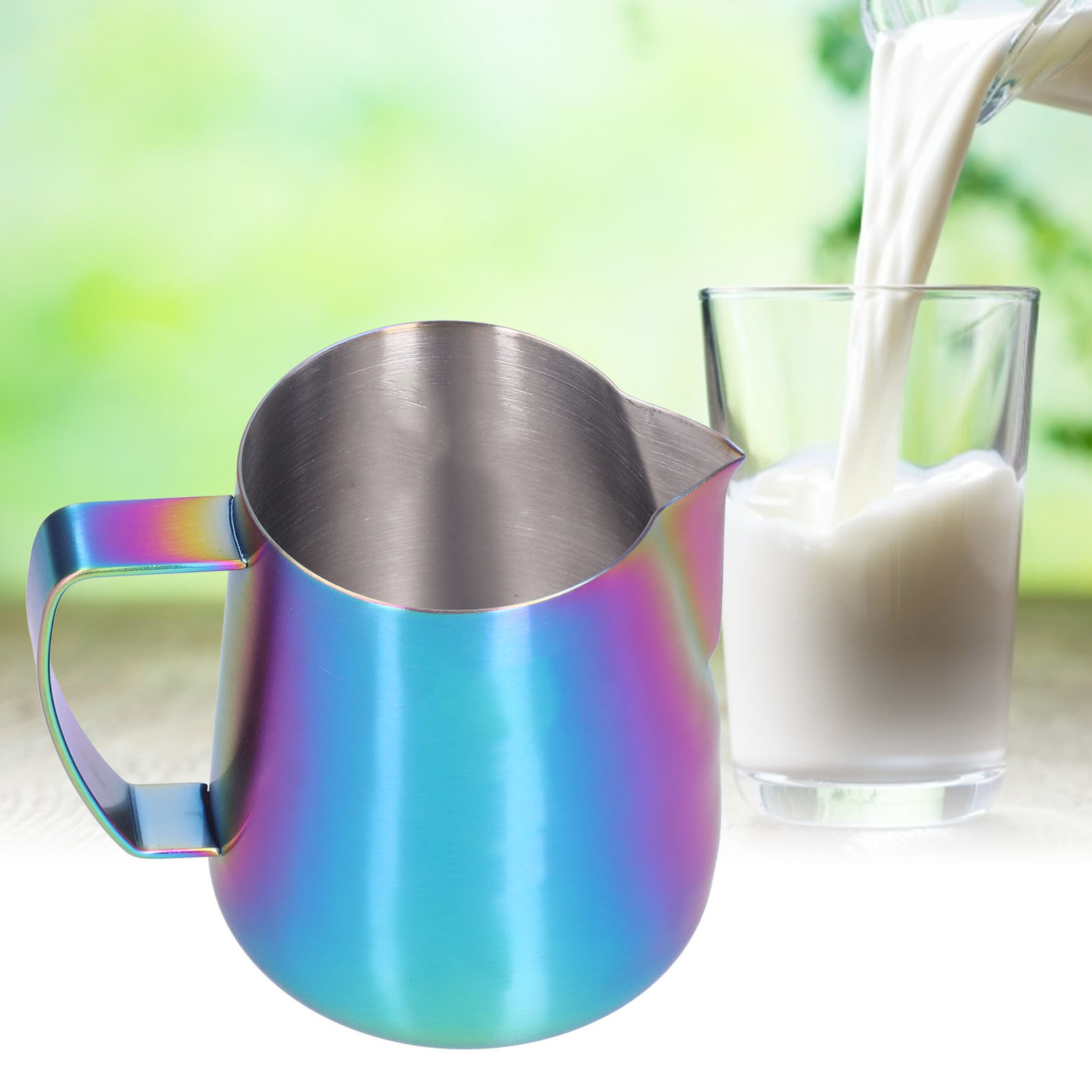 Matt-latte-art-becher In Sieben Farben Mit Schwanenmotiv, Latte-art-kanne, Mokka-kaffeebecher, Milchaufschäumbecher, Messbecher, Latte-art-kanne Mit Ausguss, 400 Ml