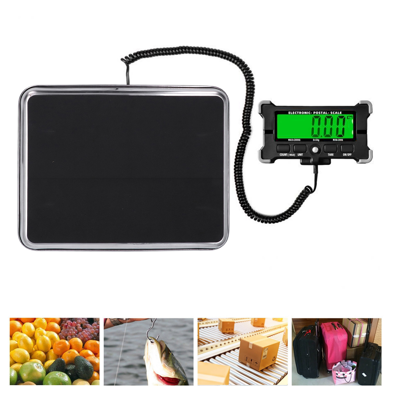 Tragbare Waage Für Expresspakete, Haustierwaage, Postwaage, Bruchteilswaage, Waage Für Expresslieferungen, Plattformwaage, 200 Kg/0,05 Kg Wiegewaage, Lcd-bildschirm.