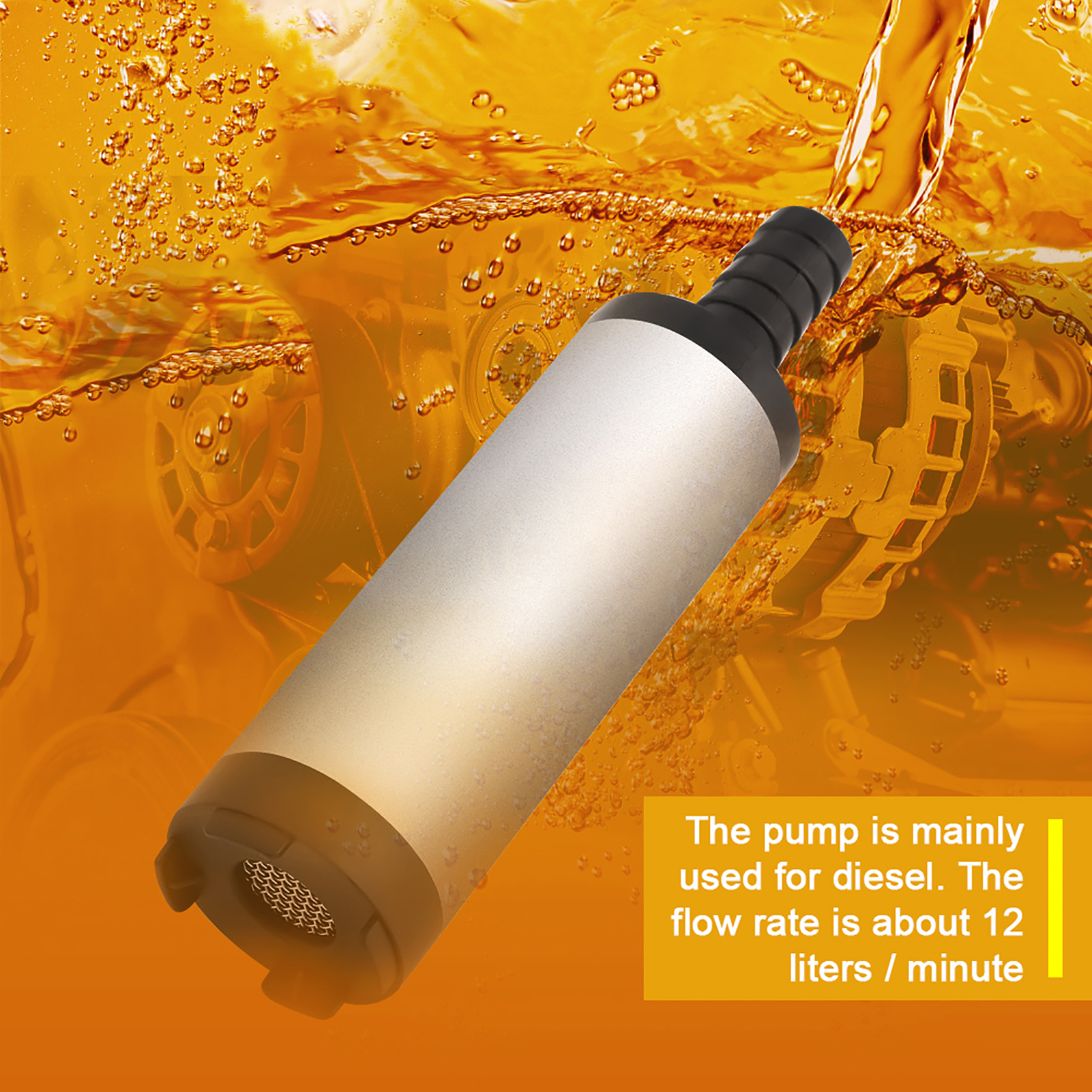 3,8 Cm 12-v-edelstahl-elektro-dieselkraftstoffpumpe, Tauchpumpe, Ölpumpe, Wasserpumpe 8500