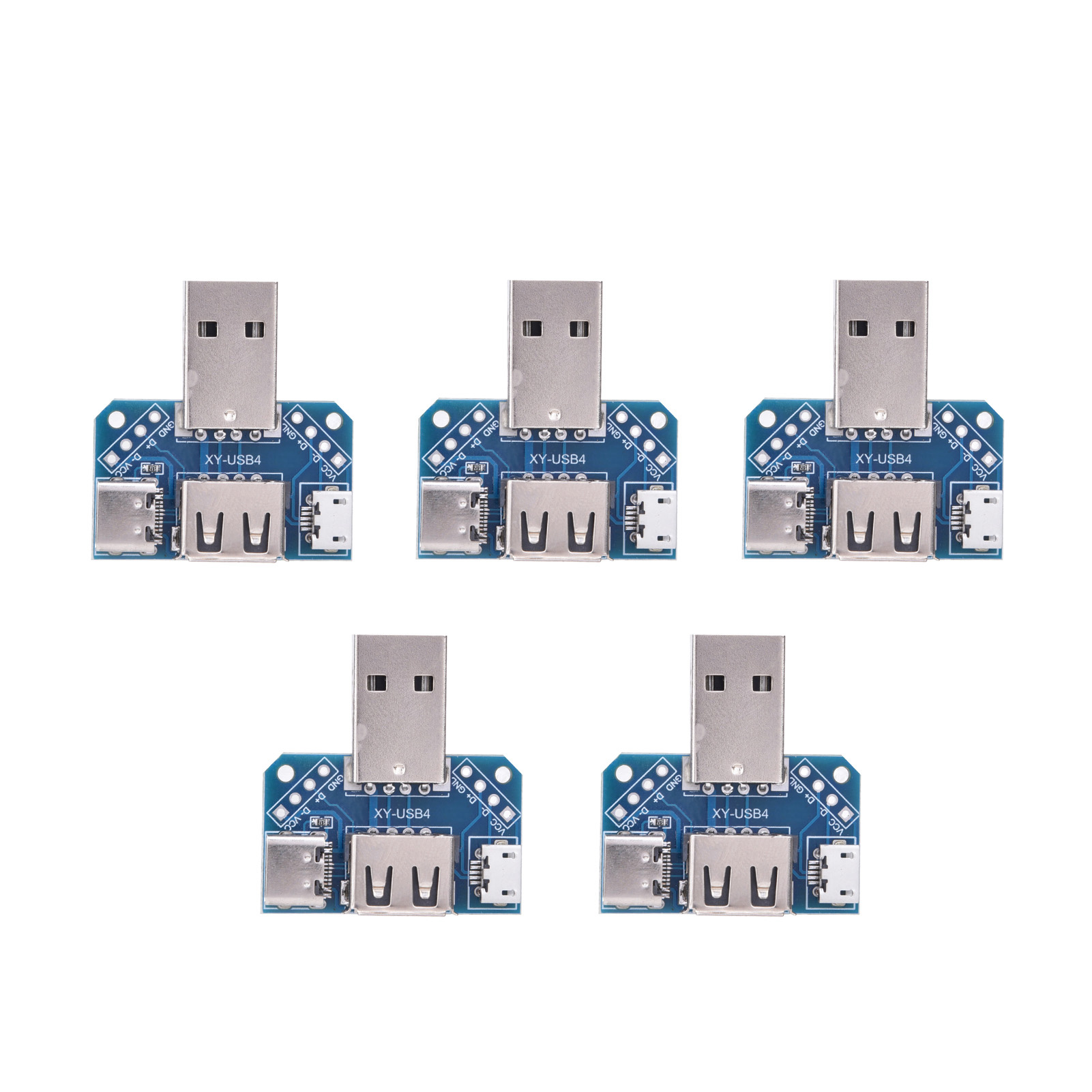 5-teilige Usb-adapterkarte, 4-poliger, Gerader 2,54-mm-micro-usb-typ-c-anschluss, Stecker Auf Buchse