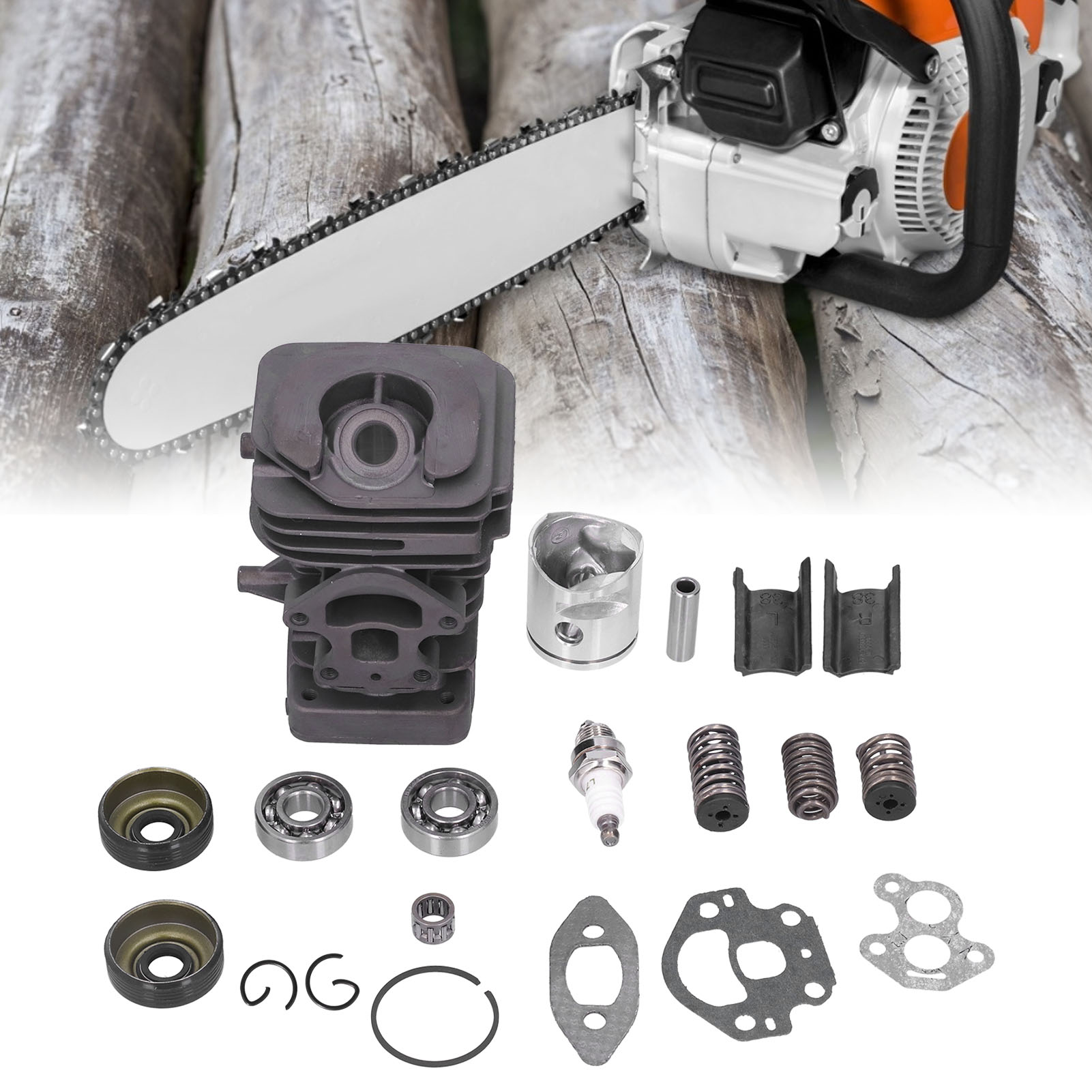 Passend Für Husqvarna 235, 236, 236e, 240 Und 240e Kettensägen. Zylinderkolbenlager-öldichtung, Feder, Papierdichtung 39 Mm.