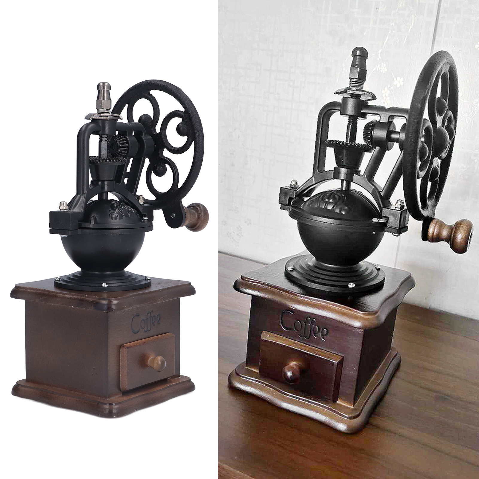 Handkurbel-kaffeemühle, Manuelle Kaffeemühle, Retro-filterkaffeemaschine, Mühle Zum Mahlen Von Kaffeebohnen.