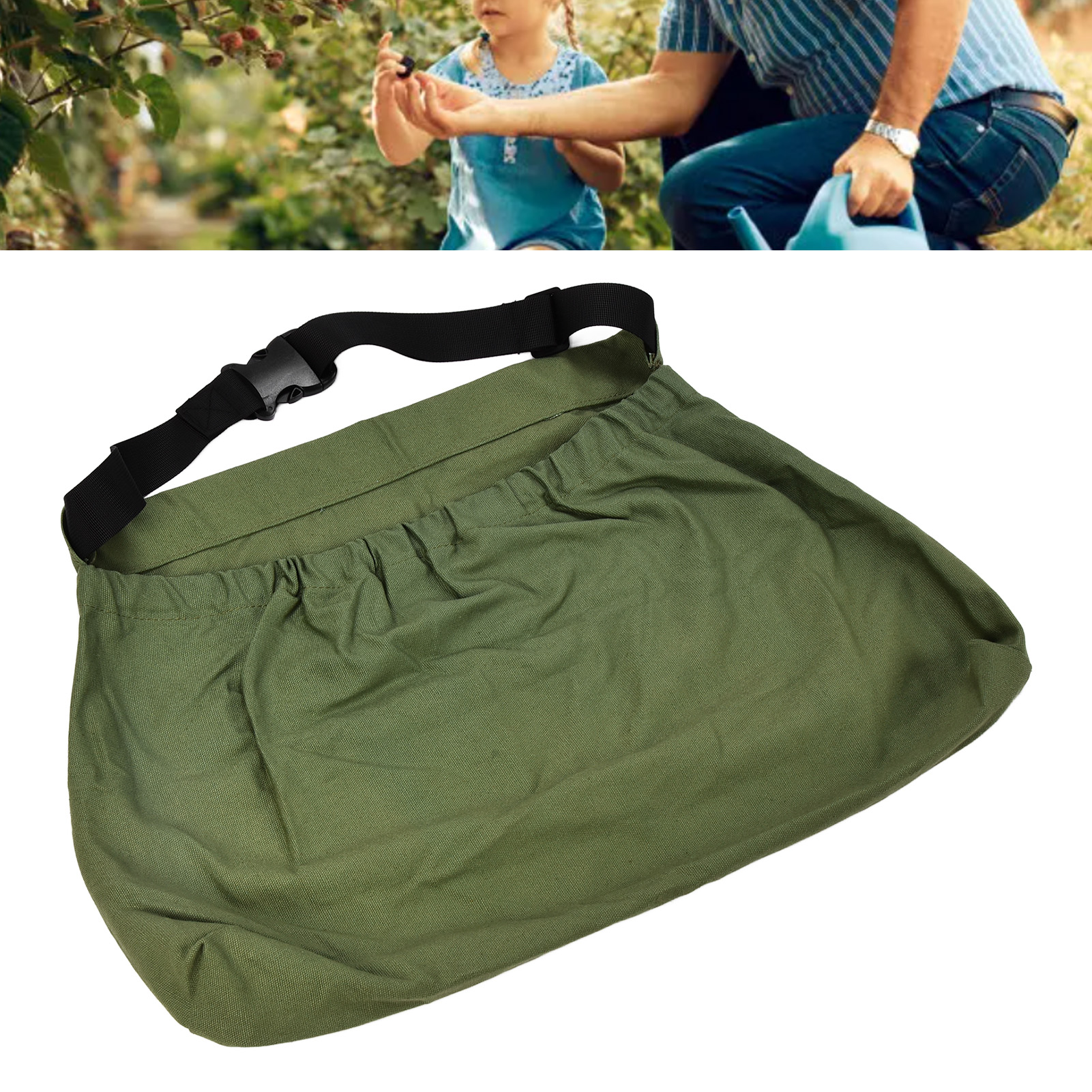 Outdoor-pflanzbeutel, Gemüse-/obstpflückbeutel, Obstpflückbeutel, Werkzeugtasche Für Die Hüfte, Aufbewahrungsbeutel Für Wildbeeren, Olivgrün.
