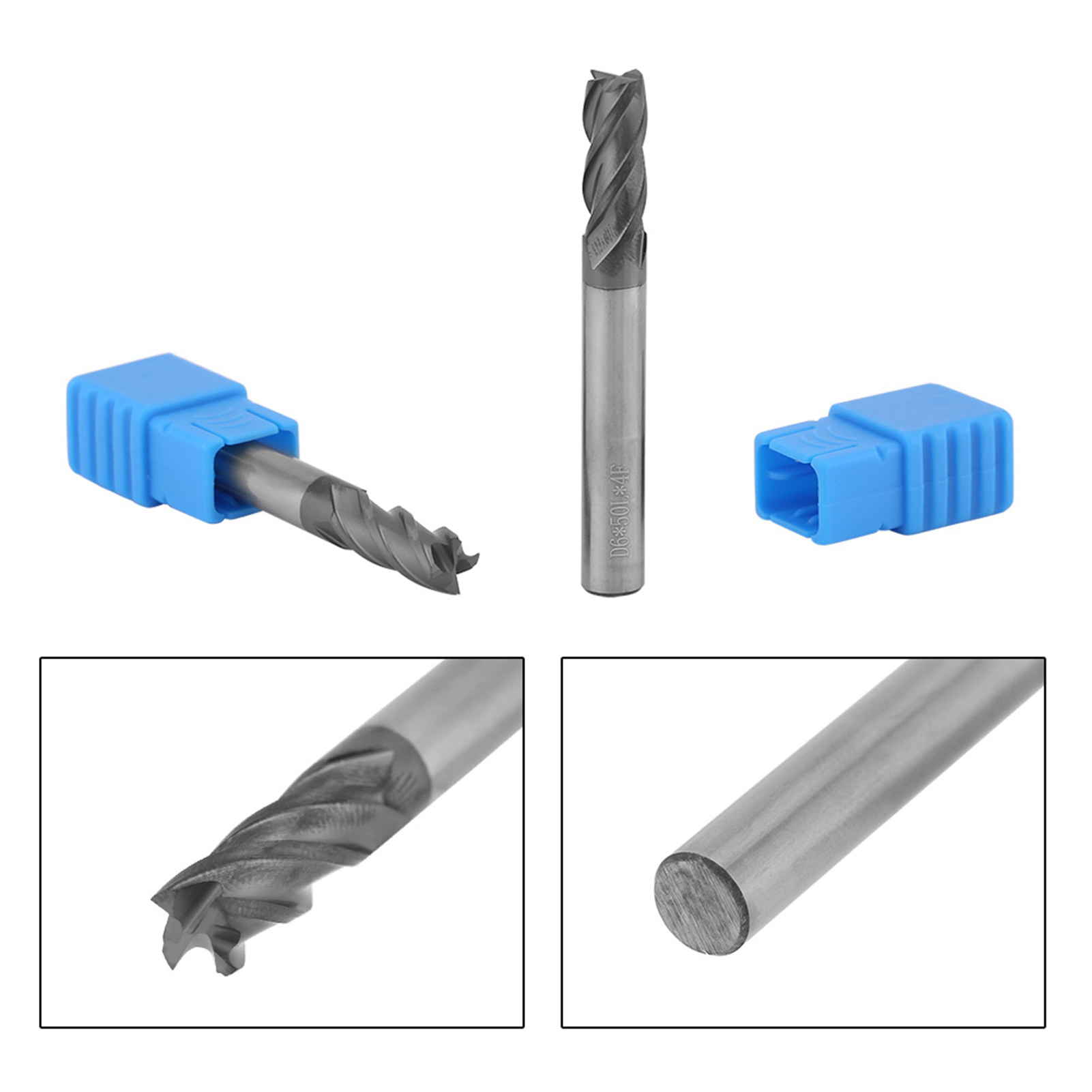 5 Hartmetall-schaftfräser, 4 Schneiden, 6 Mm X 50 Mm