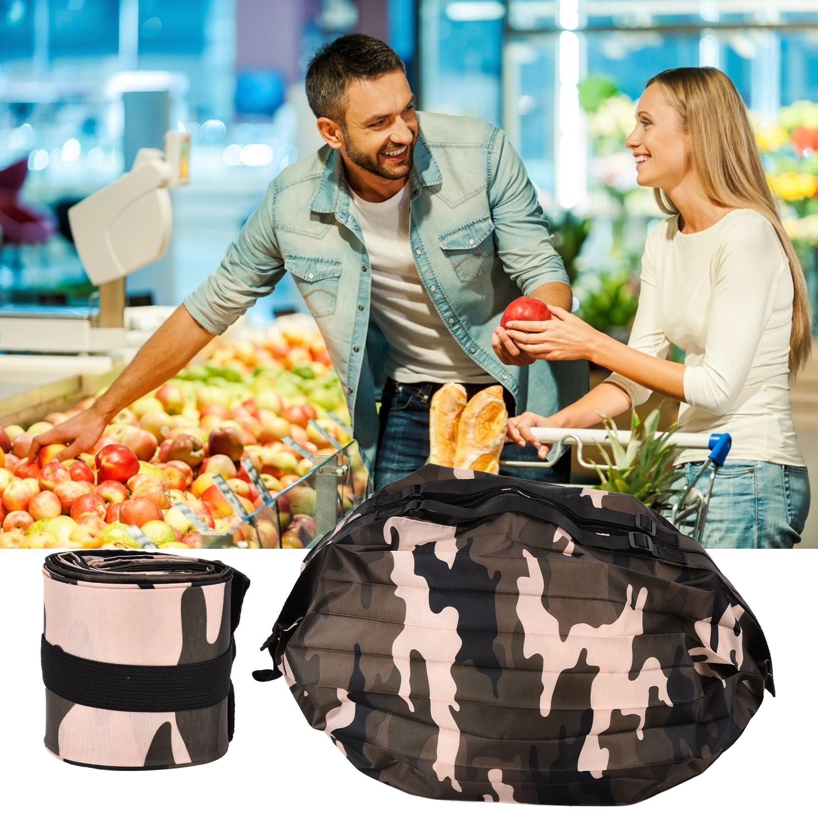 Wasserdichte, Faltbare Reisetasche Aus Polyester Im Akkordeon-stil, Großes Fassungsvermögen, Japanisches Design, Tarnfarben Grün