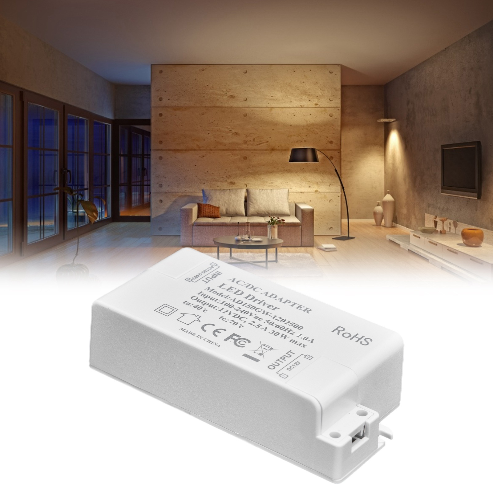 Dc12v 2,5a 30w Led-treiber, Ac100-240v 30w Konstantspannungs-leistungswandler Für Leds.
