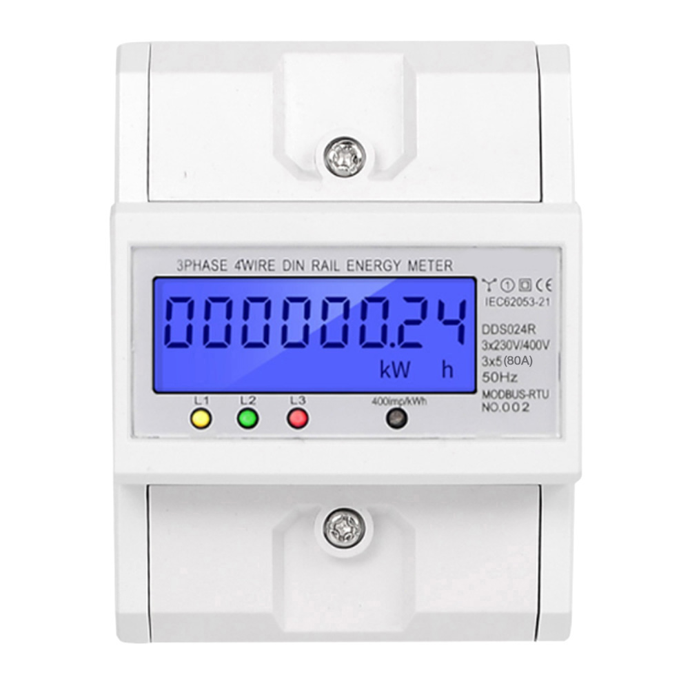 Dds024r 4p Vierleiter-drehstrom-wirkenergiezähler Mit Hintergrundbeleuchtetem Lcd-digitaldisplay Und Rs485-schnittstelle