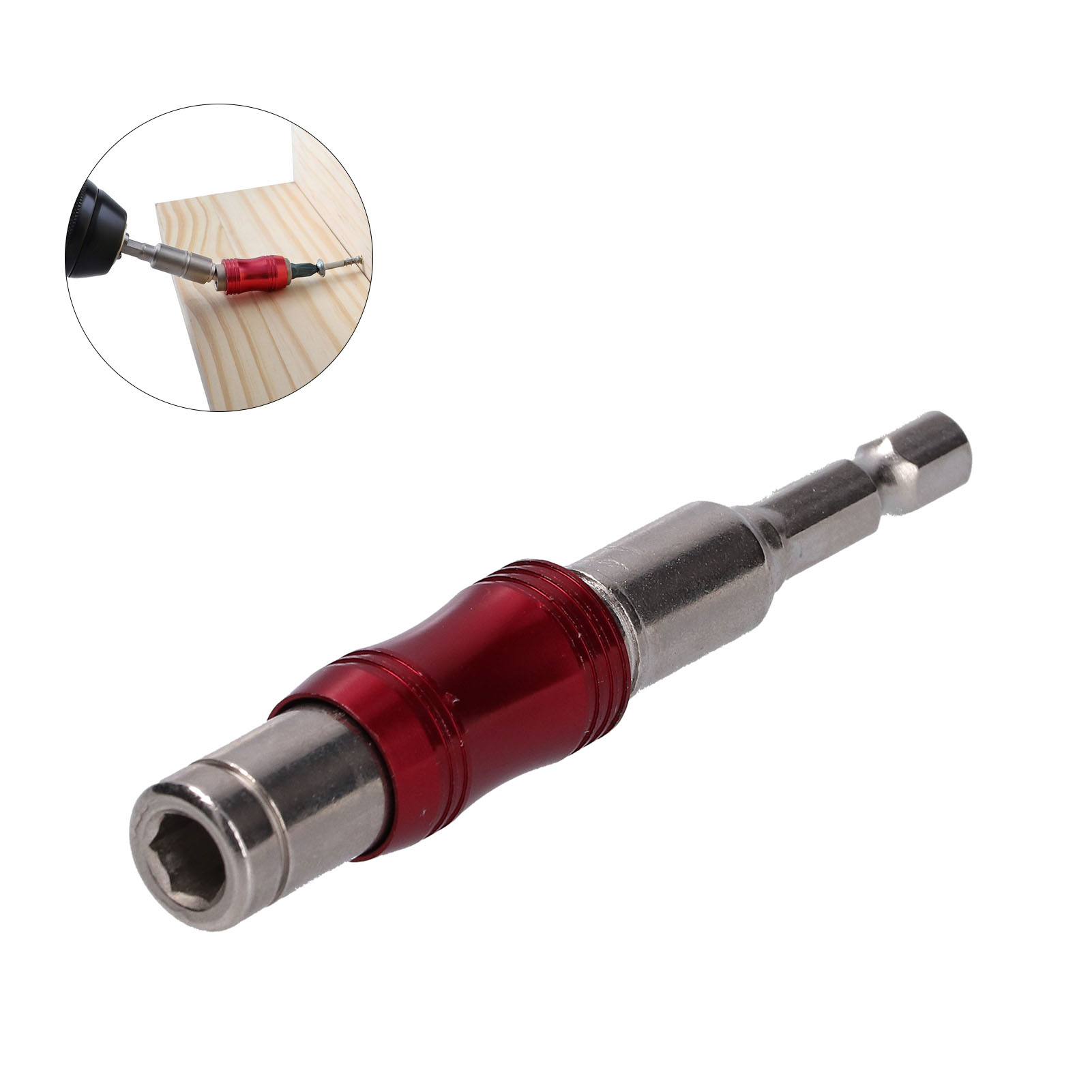 Sechskant-verlängerungsstange Mit Schnellverschluss Für Elektrische Bohrmaschinen Und Schraubendreher, Verlängerungsstange Mit Schnellwechselbit, Universal-verlängerungsstange, Rot Und Silber.