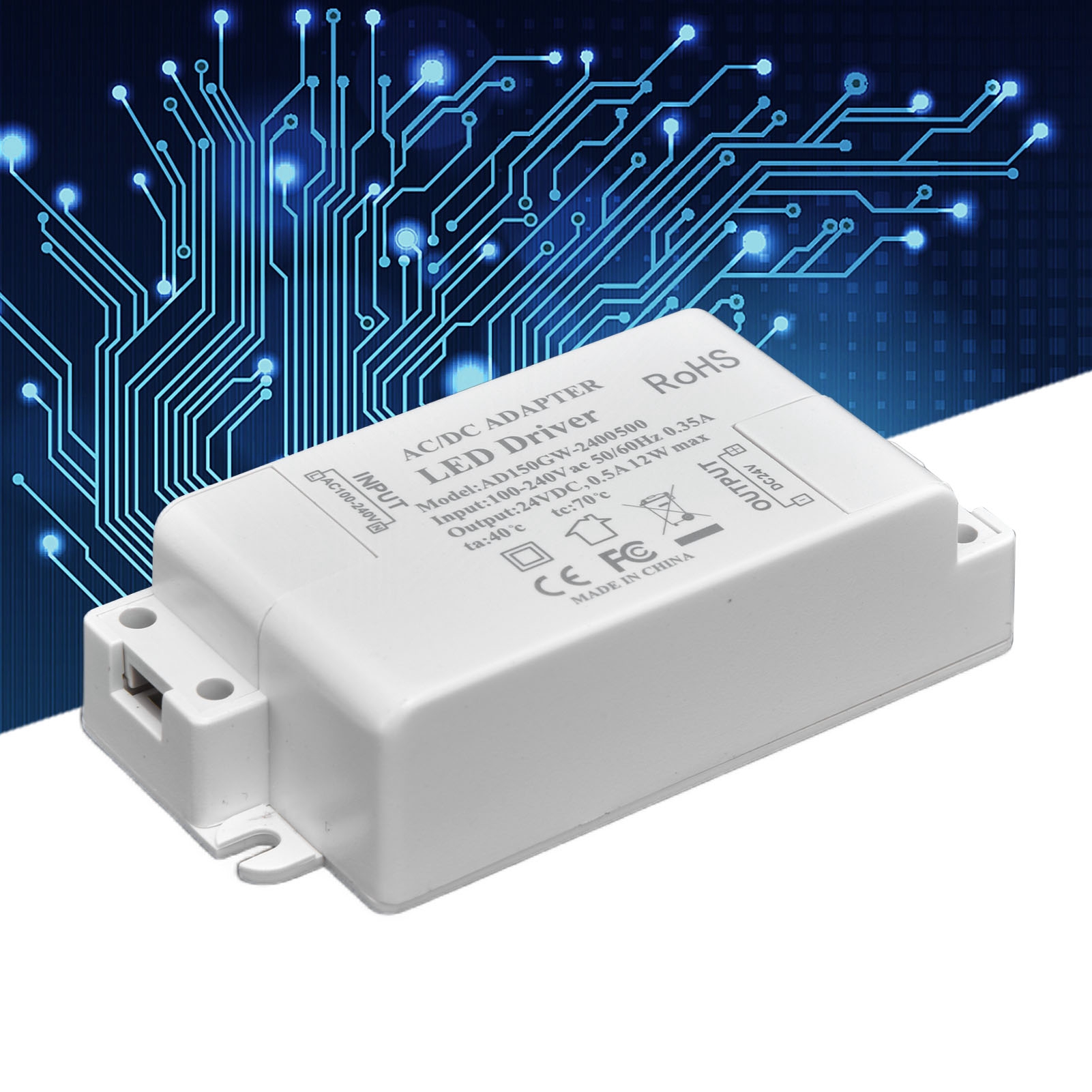 Netzteil Für 12-w-led-treiber, Wechselstrom 100–240 V/0,35 A, Gleichstrom 24 V/0,5 A, Konstantstromtransformator
