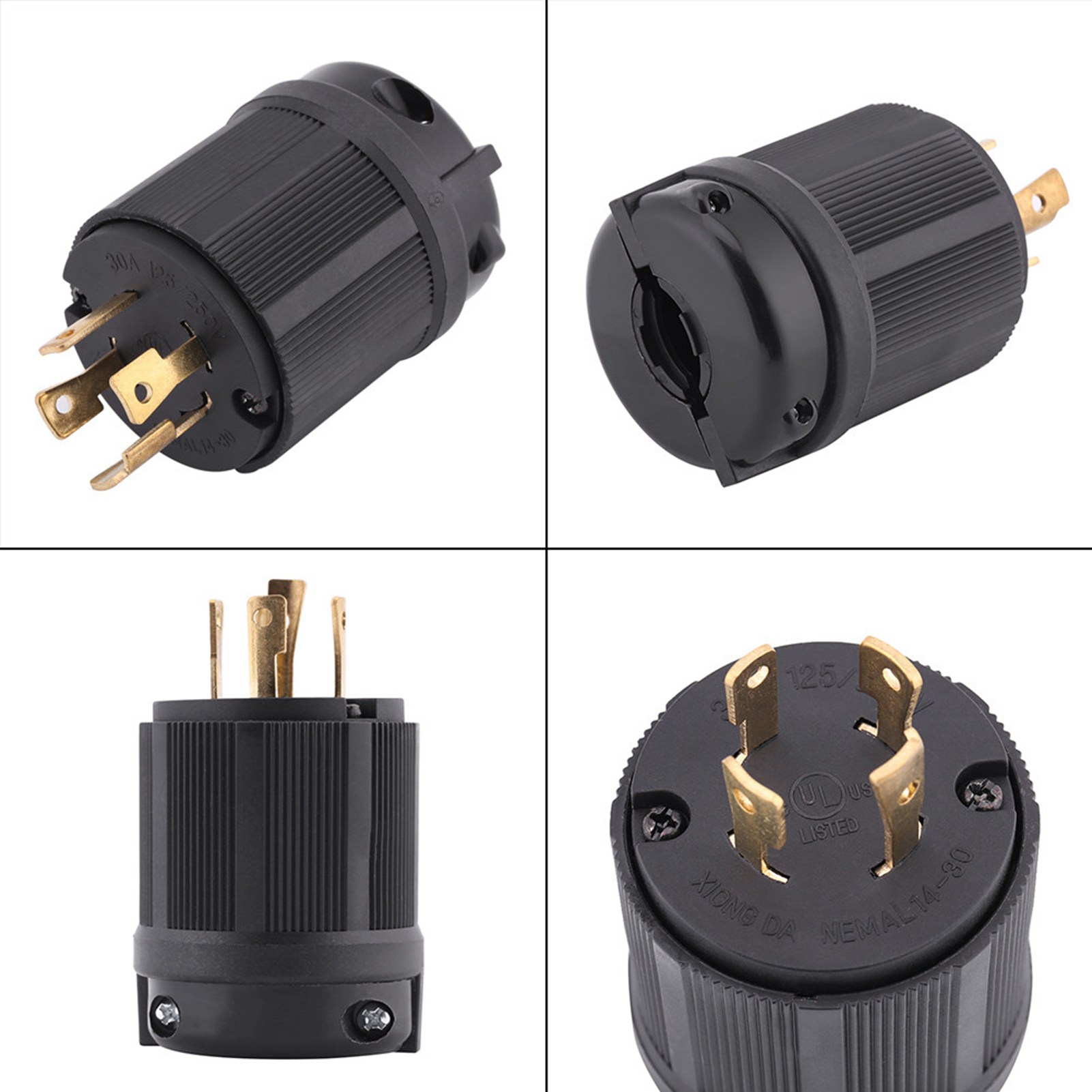 Amerikanischer 4-poliger Generatorstecker Mit Verriegelungsschutz, 30 A, 125–250 V, L14-30p