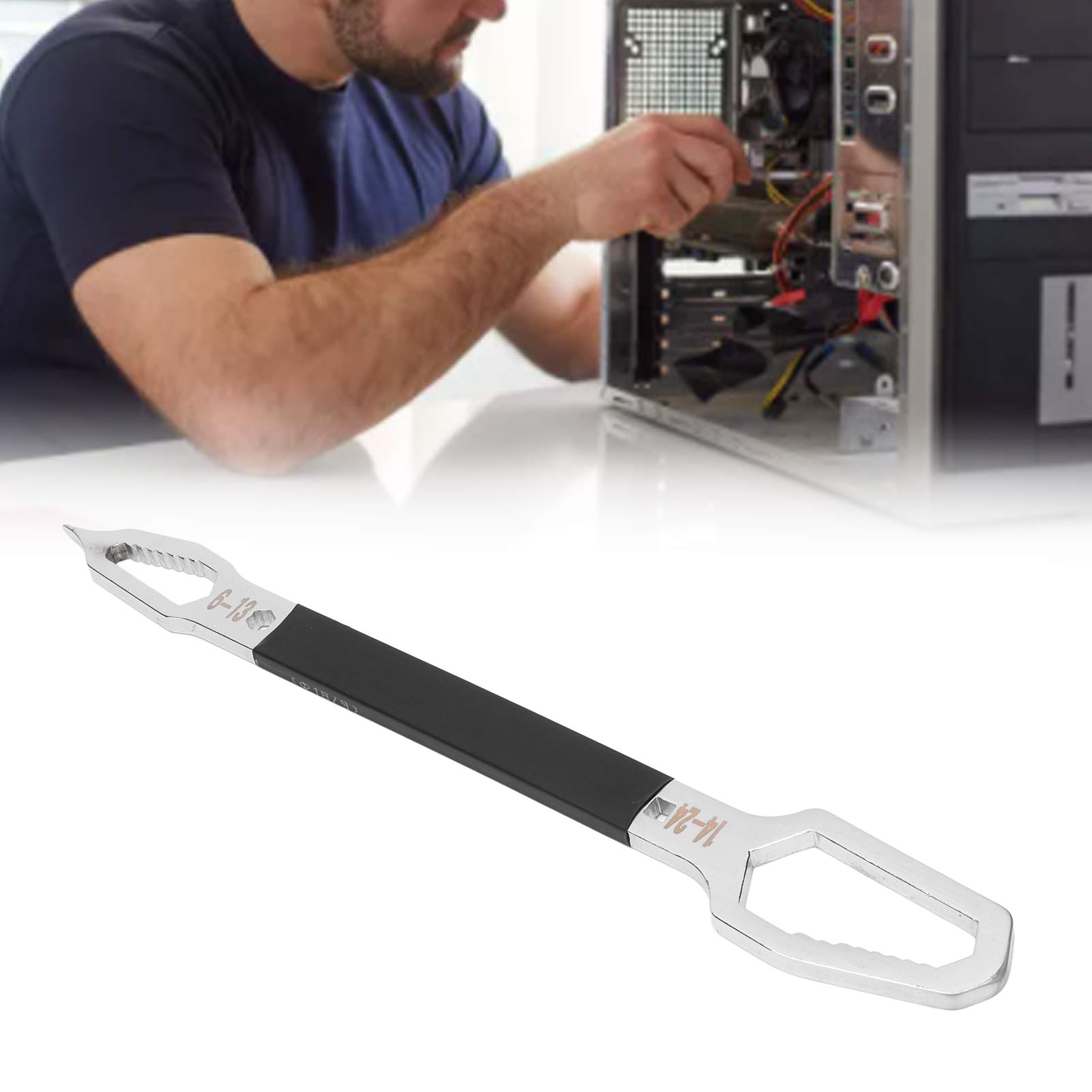 Steckschlüssel, Universeller Multifunktionaler Doppelseitiger Selbstspannender Schraubenschlüssel Für Brillen, Unregelmäßig Geformter Doppelseitiger Schraubenschlüssel Von 6 Bis 24 Mm, Werkzeug, Schwa