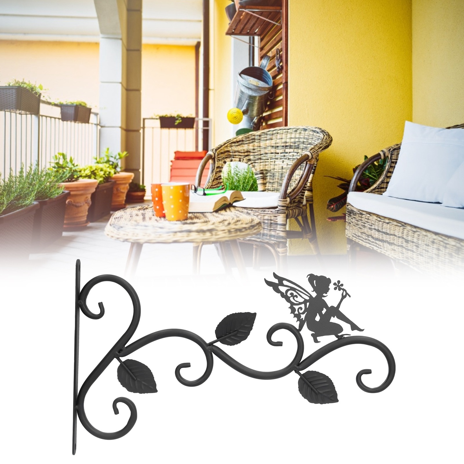 Europäischer Wandblumenkorb Aus Schmiedeeisen, Dekorativer Hängekorb, Blumenständer, Accessoire Für Wohnzimmer- Oder Balkonpflanzen
