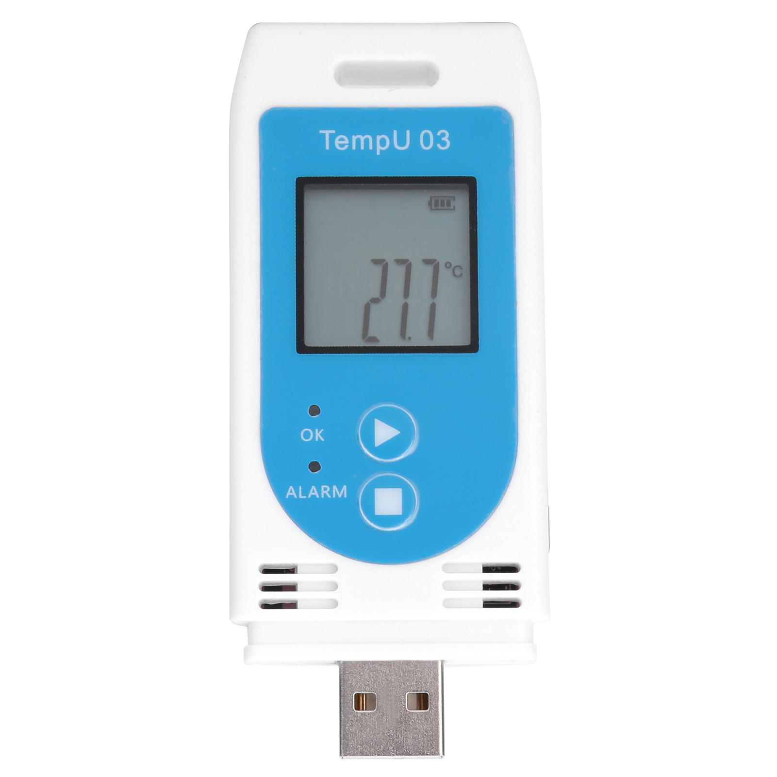 Der Usb-temperatur- Und Feuchtigkeitsrekorder (modelle Pdf Und Gsp) Kann 32.000 Datensätze Speichern Und Wird Ohne Batterie Geliefert.