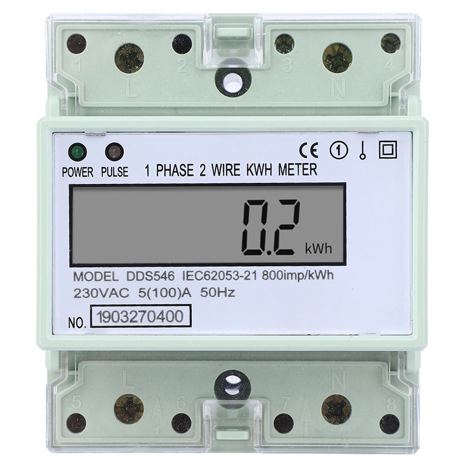 Einphasiger Elektronischer Energiezähler 230 V 5 A Mit Lcd-digitalanzeige Für Smart Home Dds546, Schienenmontage