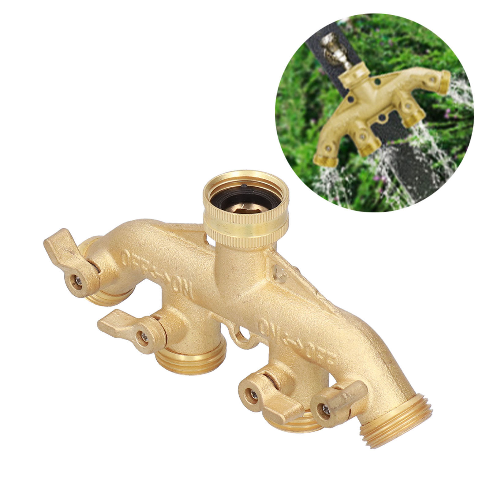 4-wege-kugelhahnverteiler Mit 6/8"-gewinde, Amerikanischer Gartenschlauchanschluss, 4-wege-umsteller