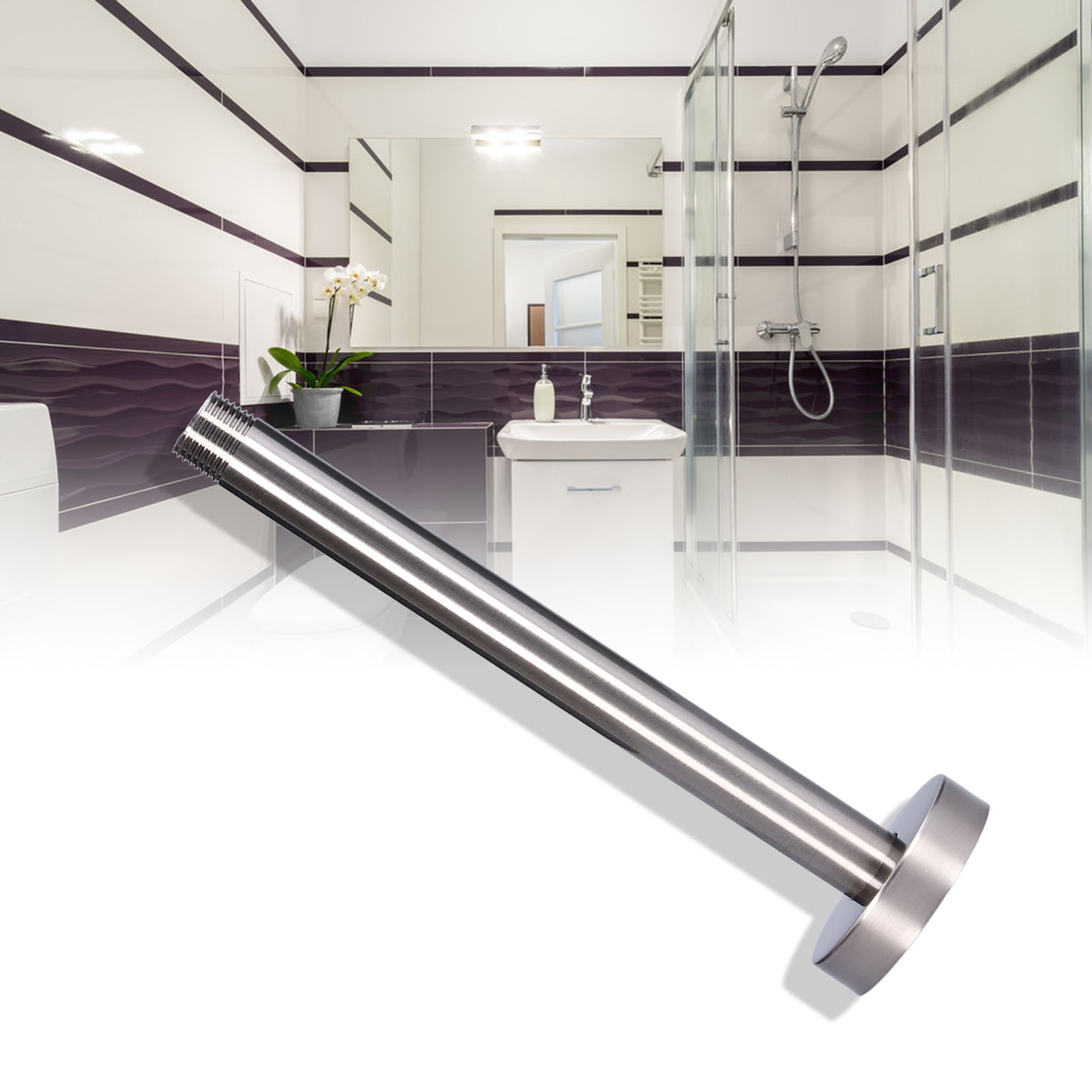 Amerikanischer Standard-duscharm Mit Npt-anschluss (20 Mm), Runde, Eingelassene Wandstange, Verdeckter Schlauch, Duschzubehör Für Hotels, Internationaler Handel, 8 Zoll, Amerikanischer Standard, Gebür