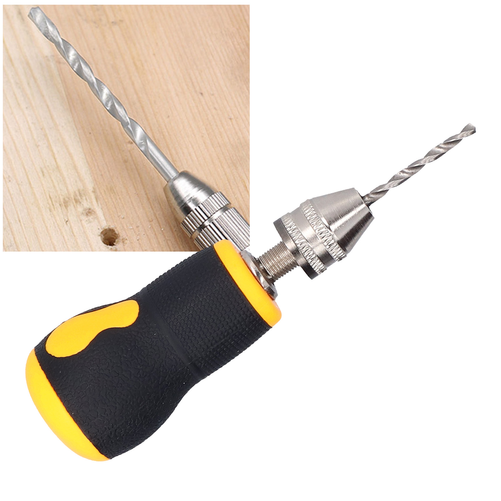 Mini-handbohrmaschine Mit Rutschfestem Griff, Kleines Radieschenförmiges Modell, Kurbel-/sammlerstück, 0,5-3,2 Mm.