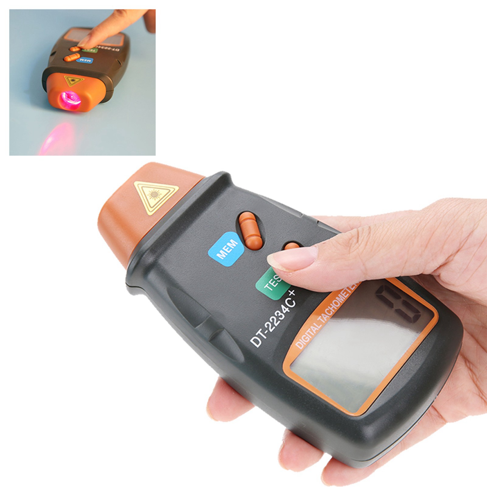 Dt-2234c+ Berührungsloser Digitaler Laser-lichtschranken-geschwindigkeitsmesser Mit Lcd-anzeige Und Drehzahlmesser (u/min)