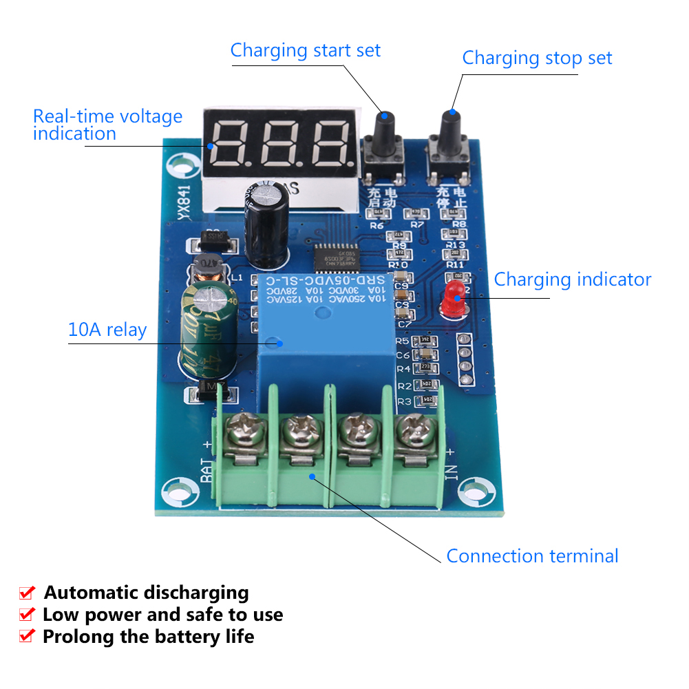 Yx841 6v-60v Digitales Batterieladesteuermodul