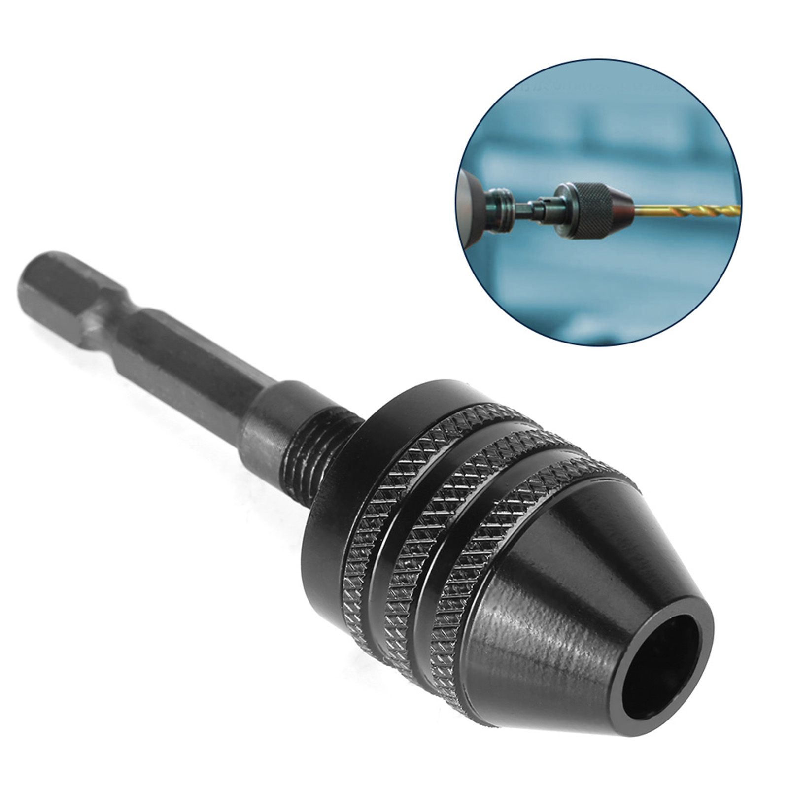 0,8–8 Mm Schwarzes Dreibackenfutter Mit Sechskantschaft
