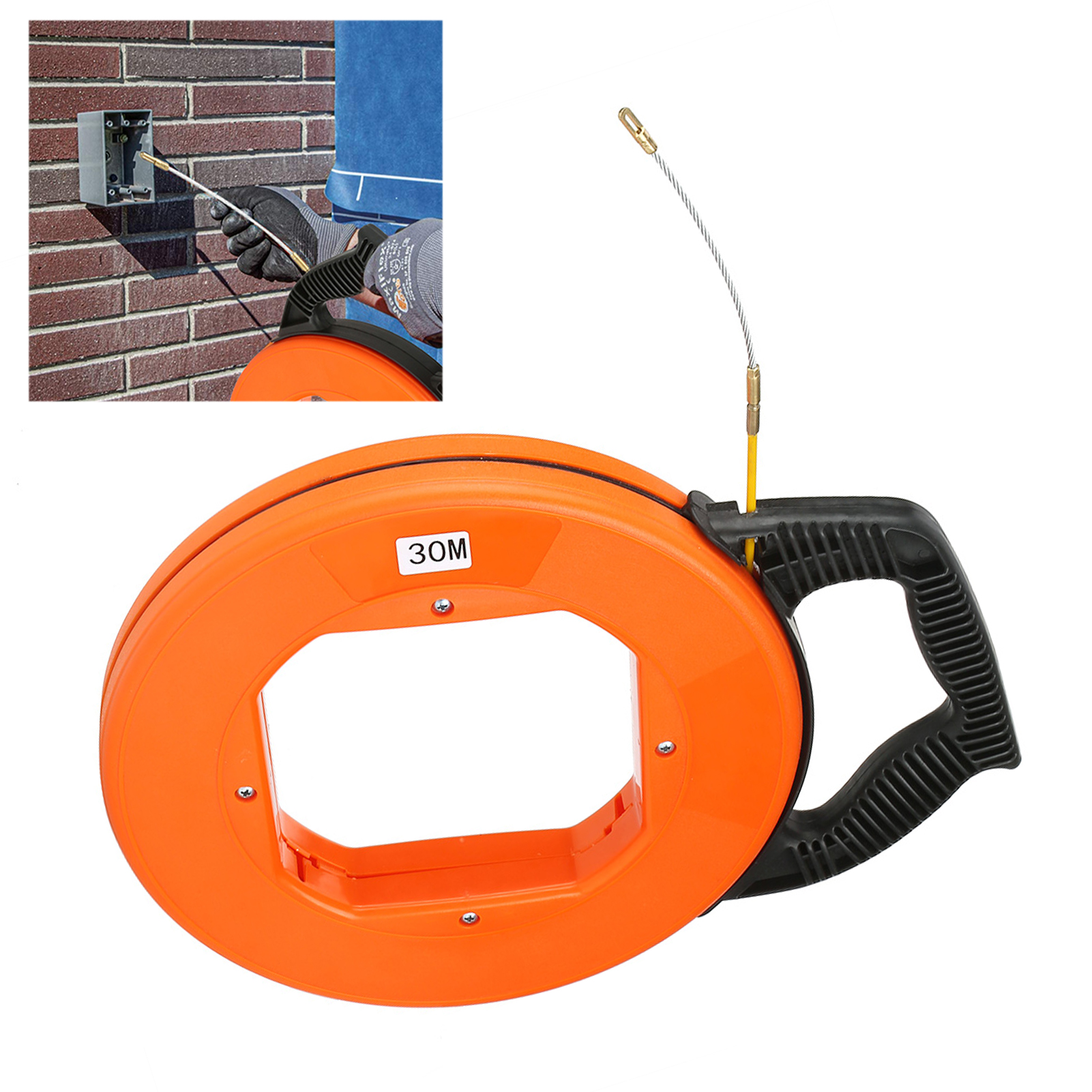 Integrierter 4 Mm Fiberglas-fischkabelzieher, 30 M Wandkabel, Federkopf.