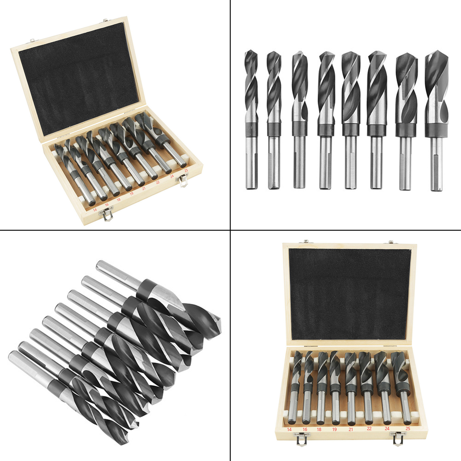 Set Aus 8 Schwarzen Und Weißen, Gedrehten Diamantringen Mit Gleichem Durchmesser – Erhältlich Bei Amazon Wish