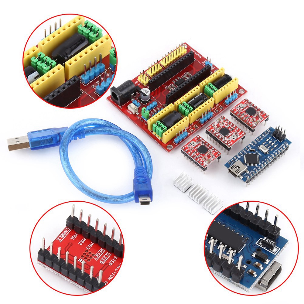 Shield V4 Cnc-graviermaschinen-kit + Nano-upgrade-version + 4988-treiber