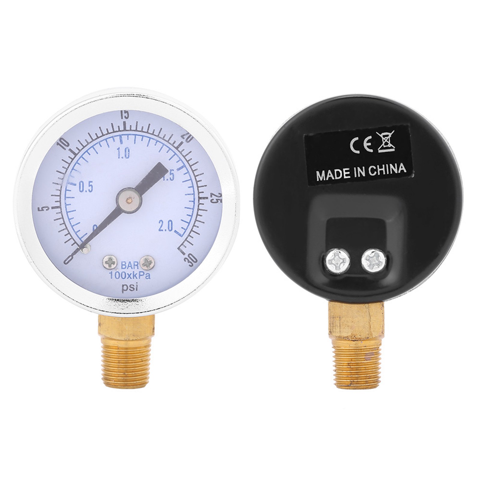 Manometer Ts-y50i, 0–30 Psi / 0–2 Bar, 40 Mm Durchmesser, 1/8"-bspt-gewinde