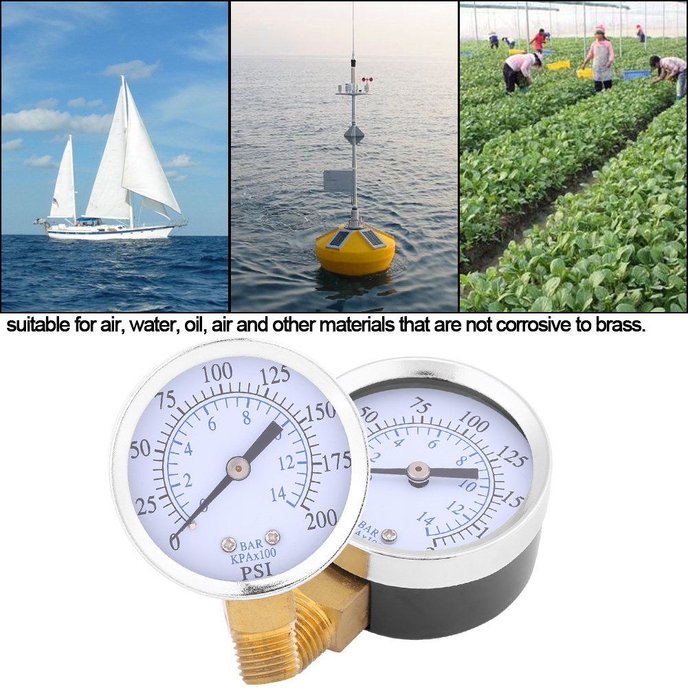 Ts-50-14 Manometer 0-200 Psi / 0-14 Bar, 1/4" Npt-gewinde.