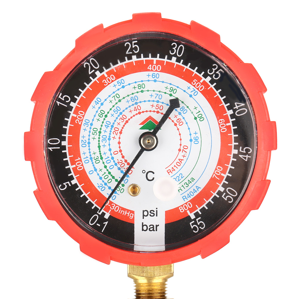 Hochdruckmanometer Mit Metallknopf, Kältemittelfülldruck 800 Psi (55 Kgf/cm²), Kompatibel Mit Den Kältemitteln R404a, R22, R410 Und R134a.