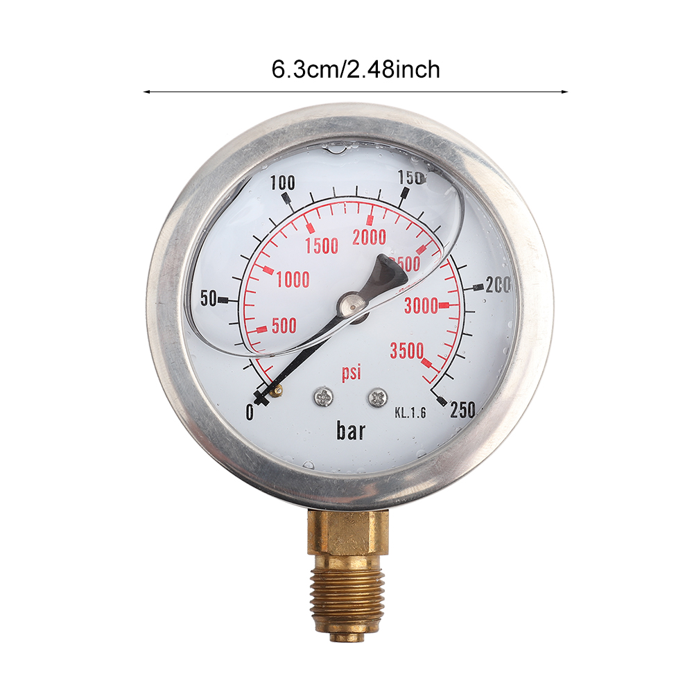 Manometer 0-250 Bar/3750 Psi, Durchmesser 63 Mm.