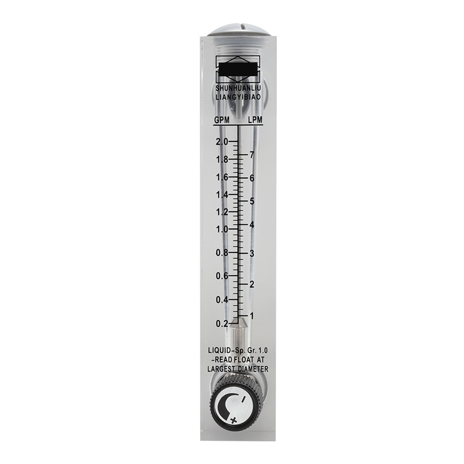 Lzm-15t Einstellbarer Panel-durchflussmesser, 0,2–2 Gpm, G1/2"-außengewinde, G1/4"-innengewinde