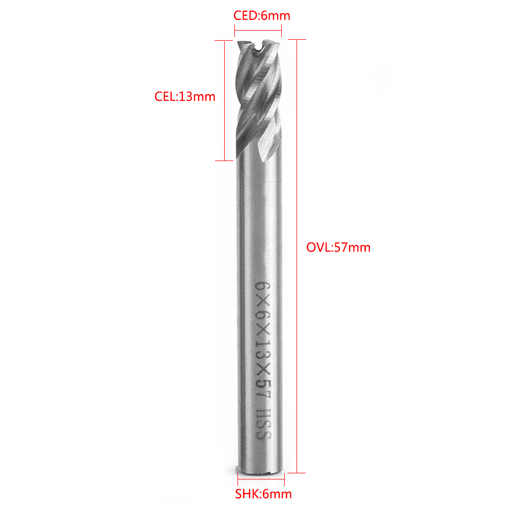 2 X 6 Mm Vierschneider-zylinderschaftfräser