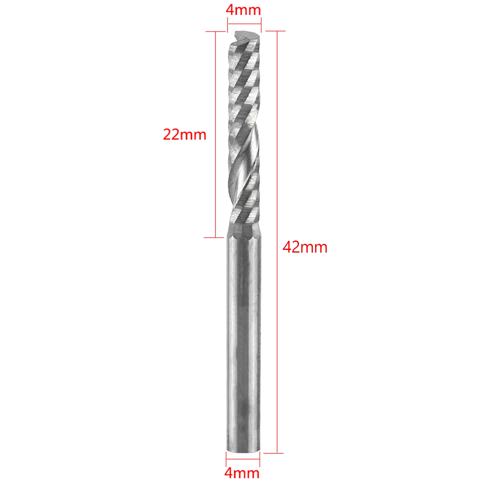 10 Stück/set 4-mm-einschneider-schaftfräser, 4-zoll-schaft, 22 Mm Schnittlänge