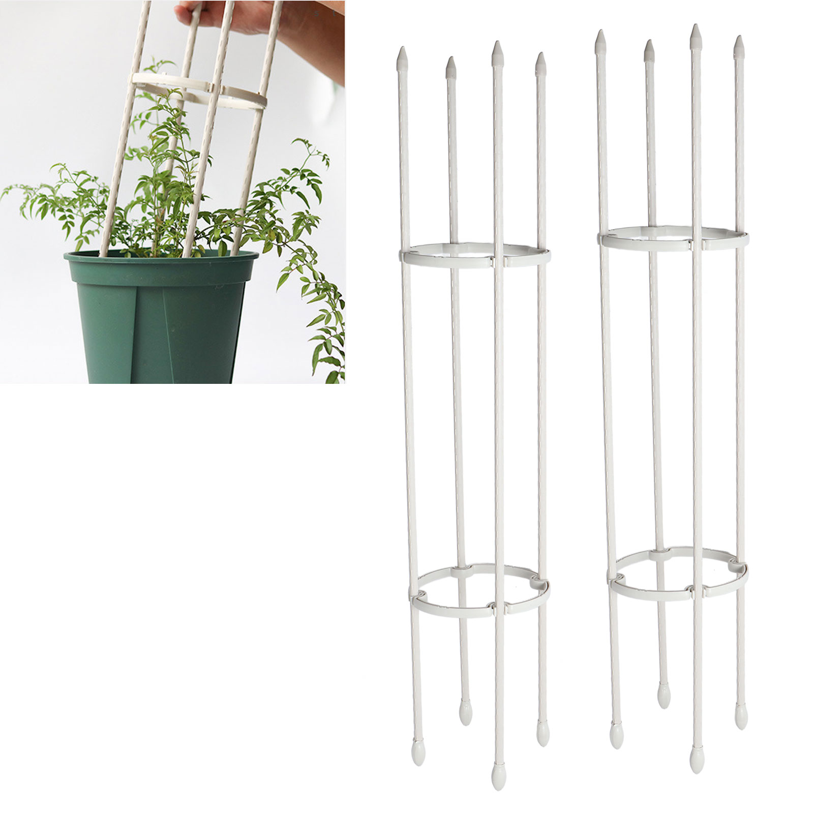 2 Sets Zu Verkaufen: Balkon-blumenstützen, Rankgitter Für Kletterpflanzen, Stützen Für Efeututen, Rosenstützen, Stützen Für Kletter-waldreben, Blumenstützen Aus Schmiedeeisen, Pvc-beschichtete Stahlro