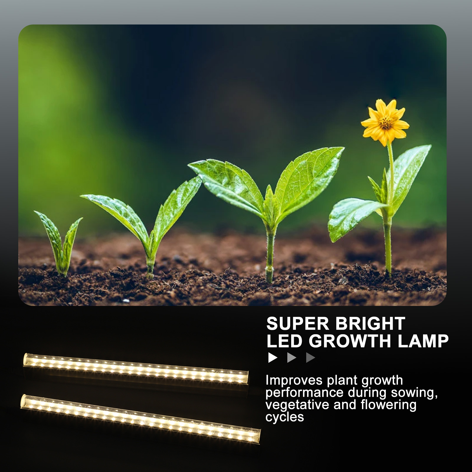 Set Mit 2 T5-gartenbaulampen (amerikanischer Standard, Warmweißes Licht)