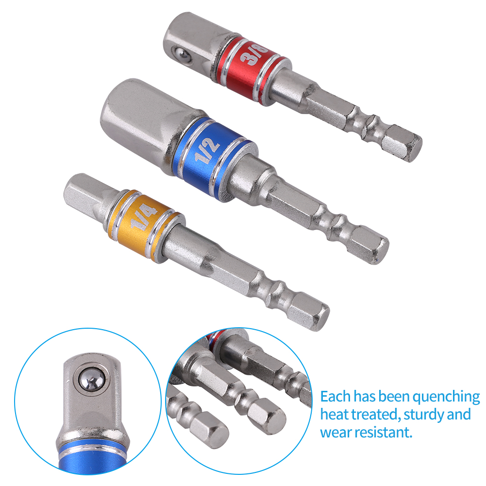 3-teiliges Kugelgelenk Aus Stahl, Lang Mit Farbigem Aluminiumring